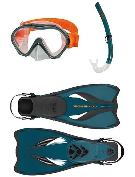 SNORGELDAMISKOMPLEKT- MASK & LESTAD, BEAUCHAT OCEO PMT, 32/37, SININE