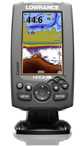 LOWRANCE Hook-4 Fishfinder/Chartplotter with CHIRP, DownScan Transducer,  Nautic Insight™ Pro Cartography