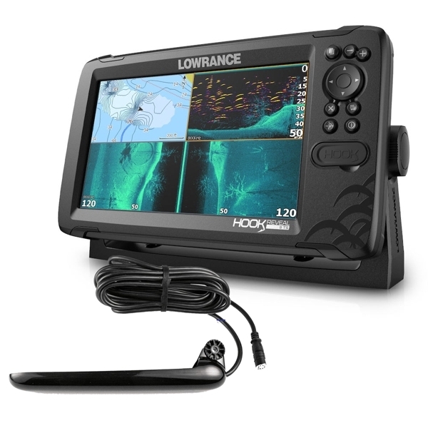 LOWRANCE HOOK REVEAL 9 TRIPLESHOT, CHIRP + DOWNSCAN™ + SIDESCAN™