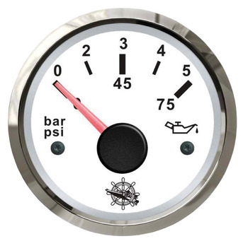 Foto - OIL PRESSURE INDICATOR, WHITE/GLOSSY, 0-5 BAR, 57 mm