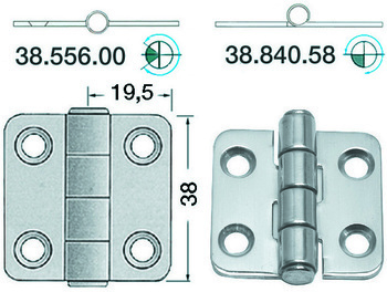 Foto - HINGE, S/S, 38 x 39 x 2 mm