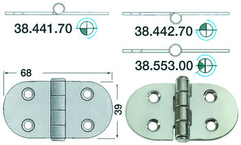 Foto - HINGE, S/S, 68 x 39 x 2 mm