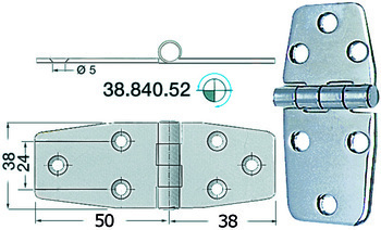 Foto - HINGE, S/S, 88 x 38 x 2 mm