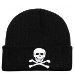 Foto - KNITTED BEANIE HAT - SKULL & CROSSBONES