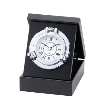 Foto - PORTHOLE BOXED CLOCK- CHROMED