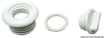 Foto - WATER DRAIN PLUG, 20 mm, WHITE