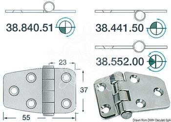 Foto - HINGE, S/S, 55 x 37 x 2 mm