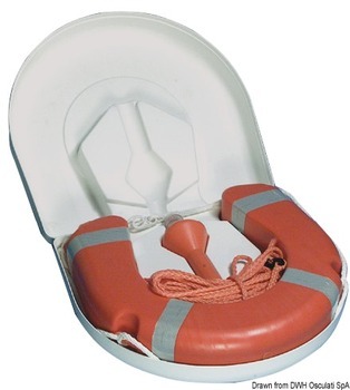 Foto - ACCESSORIZED HORSESHOE LIFEBUOY, WHITE