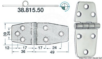 Foto - HINGE, S/S, 85 x 39 x 2 mm