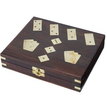Foto - GAMES SET IN THE BOX - CARDS, DICES, DOMINO