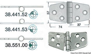 Foto - HINGE, S/S, 74 x 37 x 2 mm, REVERSE KNOT