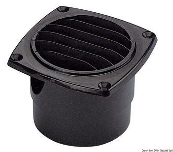 Foto - HOSE VENT WITH COLLAR, 126 x 126 mm, BLACK