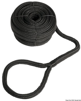 Foto - MOORING LINE WITH EYE, 16 mm, 11 m, BLACK