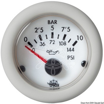 Foto - OIL PRESSURE GAUGE, GUARDIAN, WHITE, 0-10 BAR