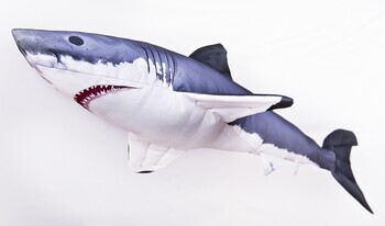 CUSHION, MINI WHITE SHARK, 53 cm