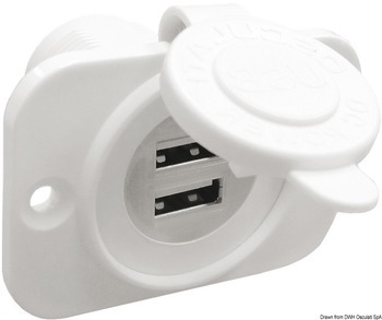 Foto - USB POWER SOCKET, DOUBLE, WHITE