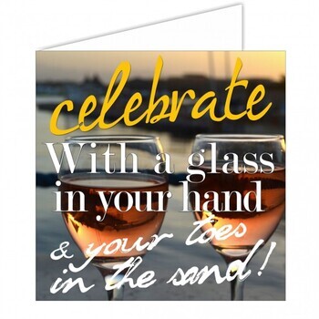 Foto - MERETEEMALINE POSTKAART- CELEBRATE / GLASS IN YOUR HAND