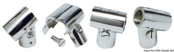 T-JOINT HINGE OPENING, 90°, 22 mm, S/S