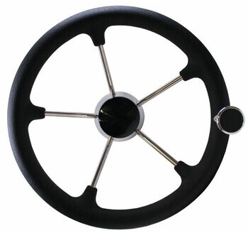 Foto - STEERING WHEEL, 350 mm, WITH BRODIE KNOB, BLACK