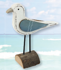 Foto - WOODEN DECOR, SEAGULL ON POST, 13 cm