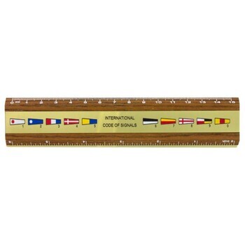 Foto - RULER- CODE FLAG, BRASS & TEAK, 30 cm