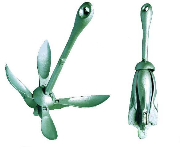 Aluminum Alloy Grapnel Anchor System Marin Boat Yacht Raft Anchor Folding 